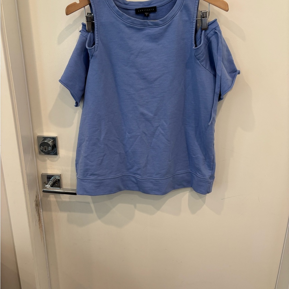 Sanctuary Blue Cut Out Short Sleeve T-Shirt